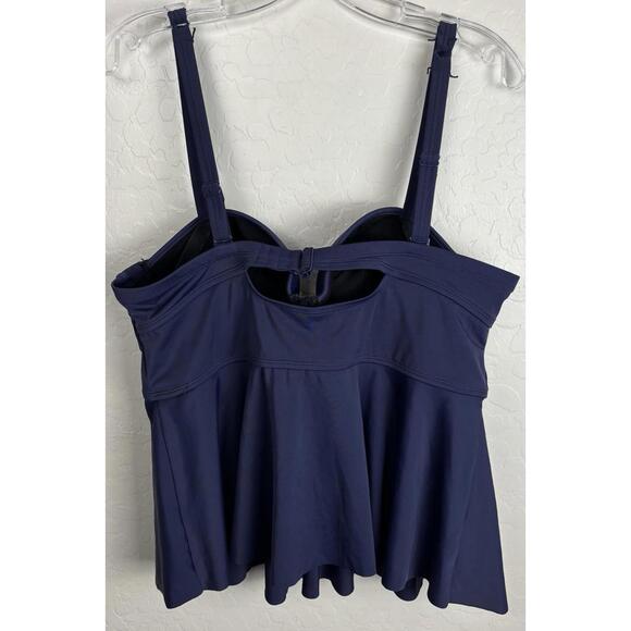Torrid Navy Blue Swim Tankini Top - Picture 2 of 5